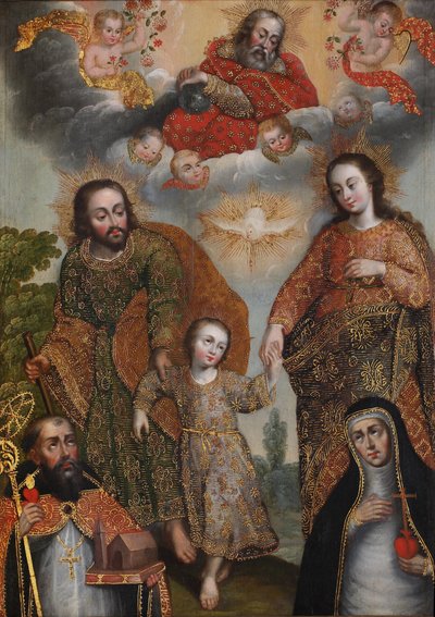 Double Trinity with Saint Augustine and Saint Catherine of Siena by Cuzco School